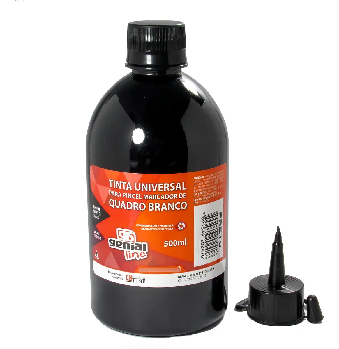 Tinta Marcador Quadro Branco Reabastecedor Ge-500ml Preto - Gramp Line