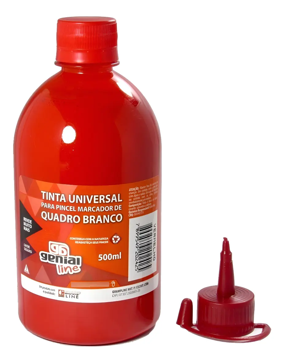 Tinta Marcador Quadro Branco Reabastecedor Ge-500ml Vermelho - Gramp Line